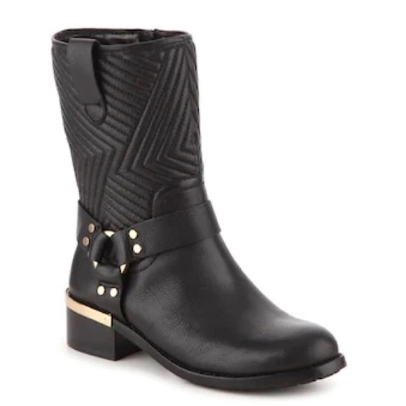 Vince Camuto Shoes - Vince Camuto Walden Quilted Moto Boot Mid-rise Bootie Black Size 6.5 NWOT